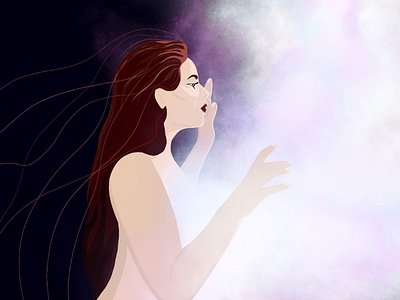 Moment art fantasyart illustration procreate soul space tears we are the light woman