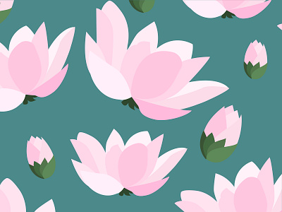 Lotus Pattern design east floral flowers lotus lotus flower pattern pink vector vector illustration