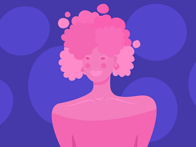 Bubble lady art bubble fun girl hair people pink woman