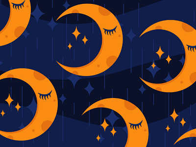 Crescents pattern crescent design fairytale illustration moon night sky pattern stars vector