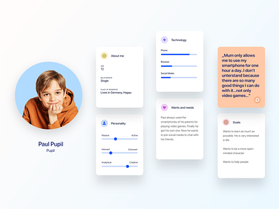 Persona for Paul card cards ui persona ui ux