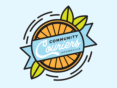 Community Courier Jax 2 bicycle bike identity jacksonville logo orange script