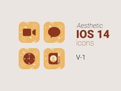 Aesthetic IOS 14 Icons animation branding design flatdesign font icon illustration logo modern vector