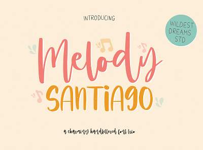 Melody Santiago Font Trio baby cute design font font awesome font design handwriting handwritten script