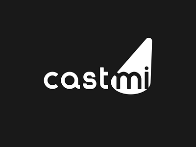 Castmi Logo branding cast casting cinema font logo logo design lowercase minimal spotlight stage typography