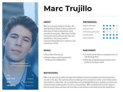 Marc Trujillo User Persona conoverdesigns design research ui uidesign user persona ux ux ui uxui
