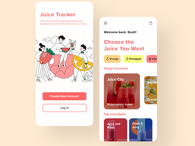 Juice Lover App app app design application conoverdesigns daily daily 100 challenge daily ui dailyui dailyuichallenge design ecommerce ecommerce app ecommerce design juice juices ui uidesign ux ux ui uxui