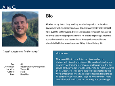 Alex C User Persona conoverdesigns design ui uidesign user persona ux ux ui uxui
