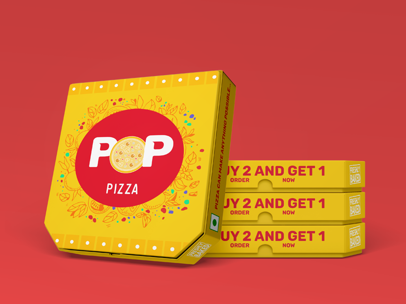Pop Pizza flat logo vector branding design package design branding design typogaphy logo design colors brand identity