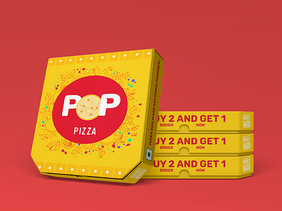 Pop Pizza brand identity branding branding design colors design flat logo logo design package design typogaphy vector