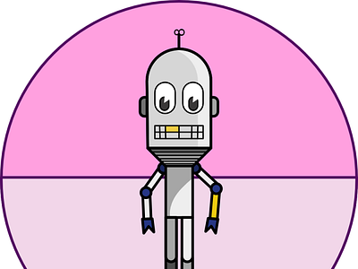 Pink robot design flat illustration pink robot vector