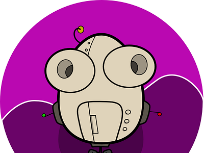 Eggman robot flat illustration purple robot vector