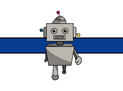 Walking Robot blue flat illustration robot vector
