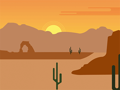 WESTERN | Scene One cactus camera angle design dessert gif illustration illustrator landscape pan zoom scene sunset western