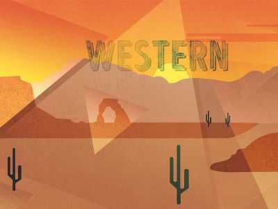 Western Scene Illustration design illustration illustrator photoshop shapes texture typography vintage warm colors western