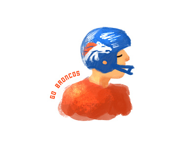 Go Broncos! broncos denver digital painting doodling football illustration nfl photoshop super bowl 50 typography
