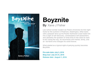 Boyznite | info adobe xd blurb book book cover cover design design illustration info publishing ui design widget