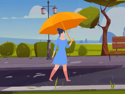 walk in the rain aftereffects animation character duik bassel illustration rig