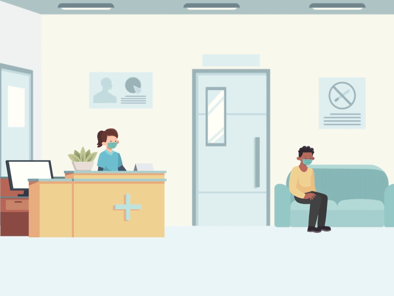 Hospital Reception aftereffects animation character duik bassel illustration rig