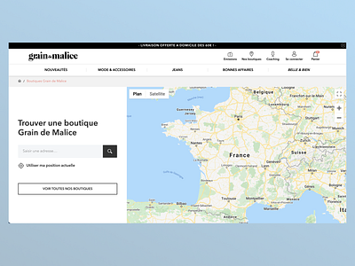 Grain de Malice - Store Locator design googlemaps locator maps store ui ux web website