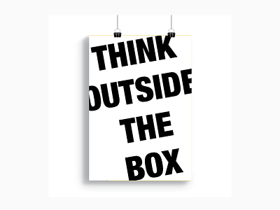 Think outside the box affiche black design art print think