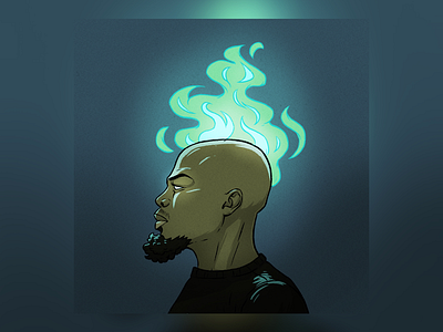 Ego african american album anime black fire flame hip hop hot illustration inferno mc music rap rapper single