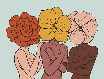 Flower Ladies character design daisy drawing elegant floral flower flowers girl girls growth illustration ladies lady mature mother earth plant rose tulip woman women