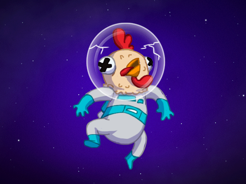 Space Chicken - Dead asteroids astronaut cartoon farm funny game illustration mobile space universe videogames