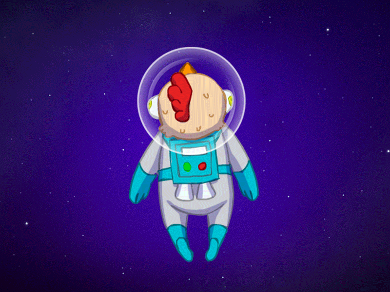 Space Chicken - Flying asteroids astronaut cartoon farm funny game illustration mobile space universe videogames