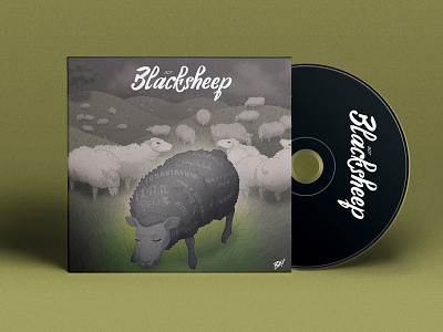 Blacksheep - Album Cover album cover black sheep flock grass hills hip hop outcast rap sheep shepard tattoo wool