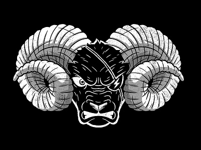 Blacksheep Mascot apparel baseball basketball black sheep eye patch football hockey horns lightning logo mascot sports