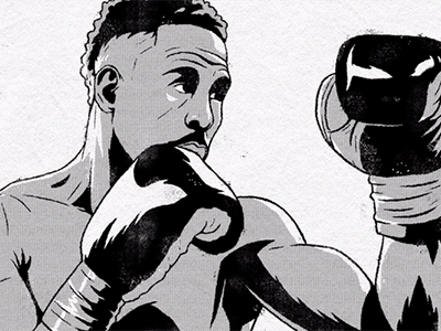 Andre Ward - Process boxer boxing comic fight fighter gloves halftone illustration match ring sports vintage