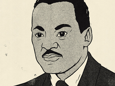 MLK african american black branding cartoon character design civil rights comic comic art design grunge halfone illustration ink martin luther king jr mlk print vintage