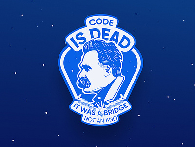 Sticker: Code is Dead art bridge code graphic illustration nietzsche promotion sticker