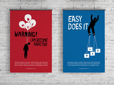 Social Media Addiction campaign Poster Set Design campaign graphic design illustration poster poster art poster design visual design