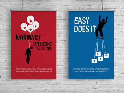 Social Media Addiction campaign Poster Set Design