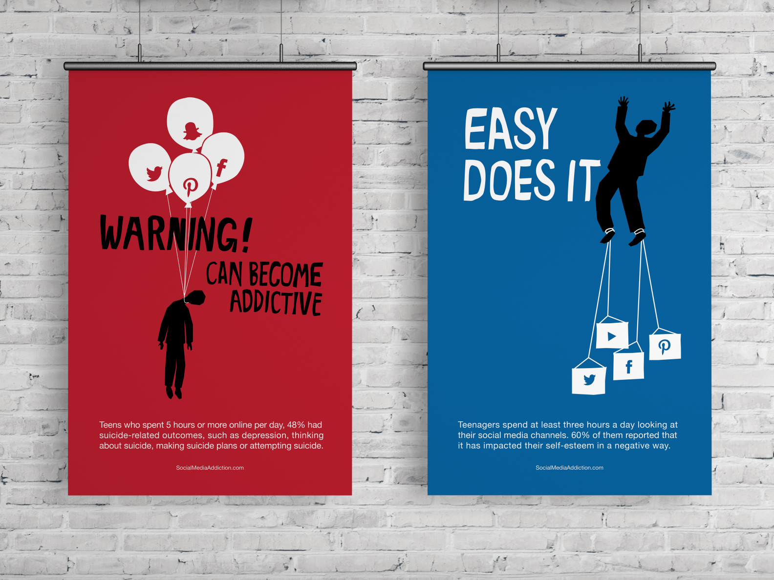 Social Media Addiction Campaign Poster Set Design By Lilifangdesign On