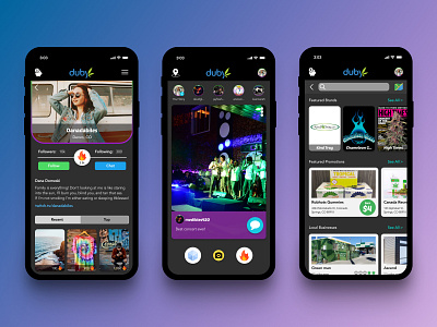 Duby App app design instagram ui ux