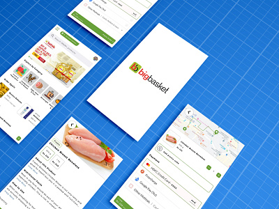 Grocery App Redesign bigbasket design green grocery minimalistic mobile app redesign