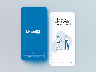 LinkedIn App UI android app art clean design flat interface ios linkedin list minimal portfolio typography ui ux