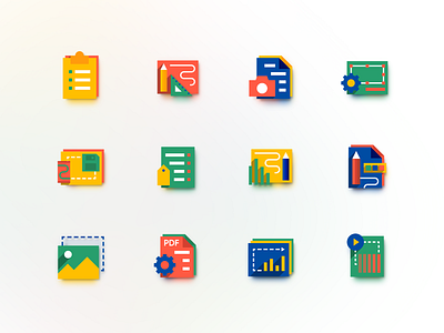 Office Icon Set android app beauty clean colors design flat icon icons interface ios light list minimal office portfolio set ui ux web