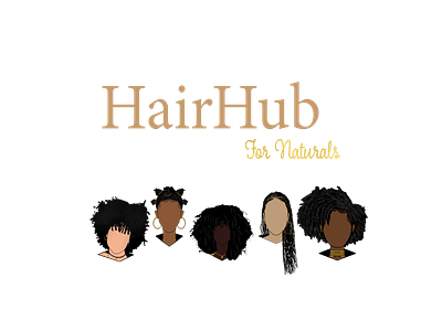 Hair Hub for Naturals. brand identity branding branding design design designer illustration logo minimal