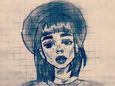 Drawing drawing girl black white