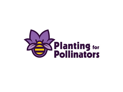 Planting for Pollinators branding design flat logo typography vector