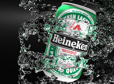 Heineken splash 001 3d branding design rendering