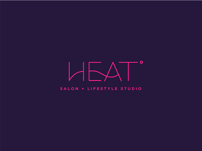 HEAT˚ degree heat hot lifestyle logo neon pink purple salon salons studio vibrant