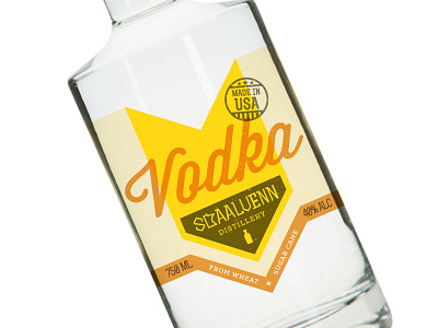 Vodka alcohol bottle distillery packaging vodka yellow