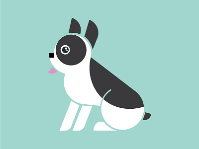 Pup in Progress boston terrier circles dog doggy illustration pup puppy simple wag wip