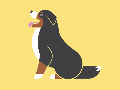 Bernese Mountain Dog art calendar dog happy illustration pup vector yellow