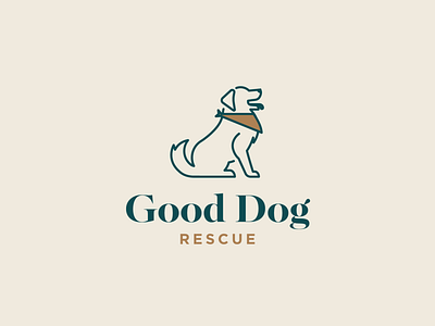 Who's a Good Boy adopt bandana branding design dog doggy illustration logo muted colors pup rescue typography